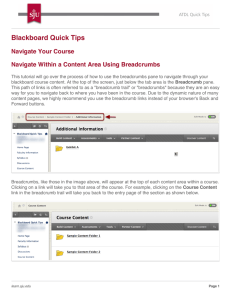 Blackboard Quick Tips Navigate Your Course Navigate Within a