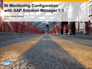 Configuration of SAP Solution Manager 7.1