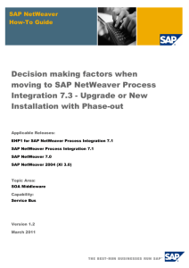 Decision Making Factors when Moving to SAP NetWeaver Process