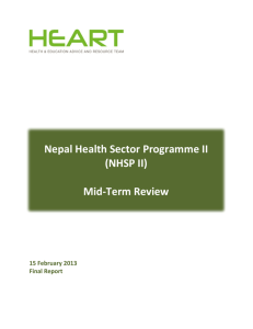 Nepal Health Sector Programme II (NHSP II) Mid