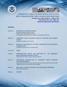 COMMUNITY HEALTH RESILIENCE INITIATIVE MID