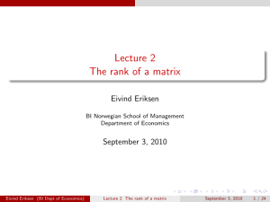 Lecture 2 The rank of a matrix