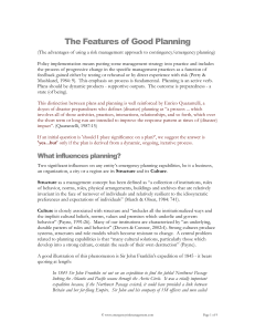 The Features of Good Planning
