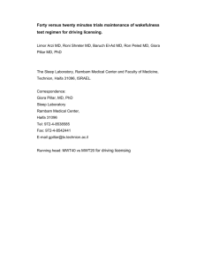 Forty versus twenty minutes trials maintenance of wakefulness test