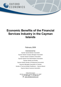 Cayman Islands Financial Services Industry Economic