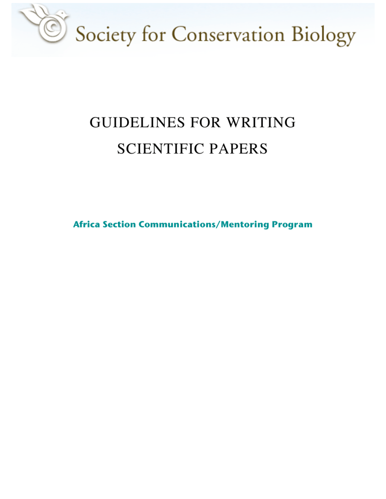 guidelines for writing scientific papers