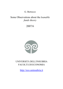http://eco.uninsubria.it Some Observations about the loanable funds
