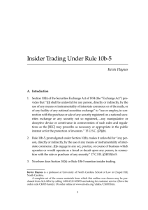 Insider Trading Under Rule 10b-5