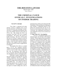 The Criminal Cloud Over S.E.C. Investigations