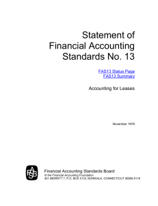 FASB: Summary of Statement 13