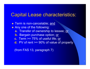 Capital Lease characteristics