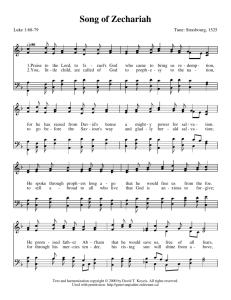 Song of Zechariah - The Genevan Psalter