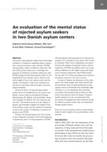 An evaluation of the mental status of rejected asylum seekers in two