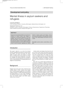 Mental illness in asylum seekers and refugees