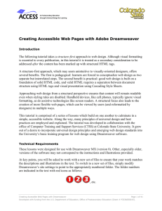 Creating Accessible Web Pages with Adobe Dreamweaver