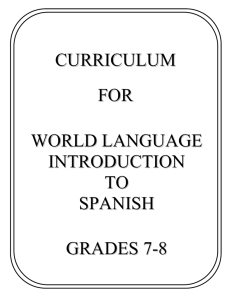 Introduction to Spanish - Grades 7-8