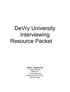 DeVry University Interviewing Resource Packet