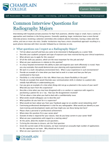 Common Interview Questions for Radiography Majors