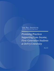 Promising practices supporting low-income, first