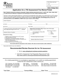 ACC Application for a TSI Assessment Fee Waiver
