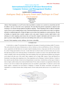 Analogous Study of Security Issues and Challenges in