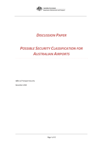 DISCUSSION PAPER POSSIBLE SECURITY CLASSIFICATION
