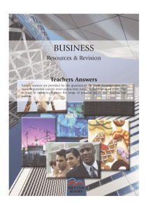 Unit 1 – People in Business