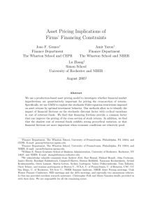 Asset Pricing Implications of Firms' Financing Constraints