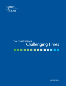 Tax Strategies for Challenging Times