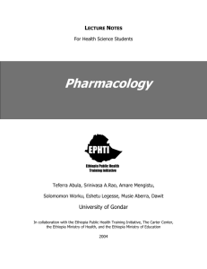 Pharmacology - The Carter Center
