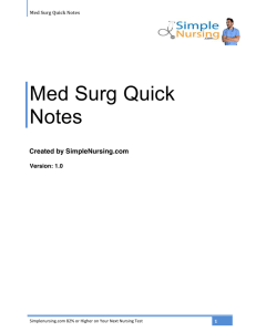 Med Surg Quick Notes