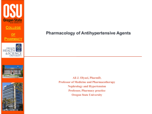 Pharmacology of Antihypertensive Agents