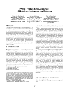 PARIS: Probabilistic Alignment of Relations, Instances, and