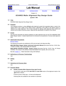 GCA Wafer Stepper Alignment Key Design Guide