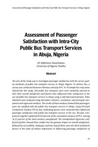 Assessment of Passenger Satisfaction with Intra