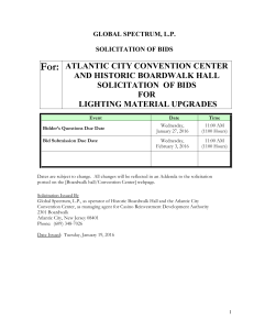 For: ATLANTIC CITY CONVENTION CENTER AND