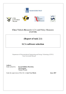 (Report of task 2.1) LCA software selection