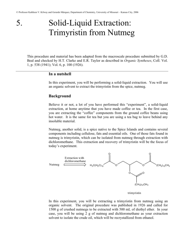 trimyristin extraction