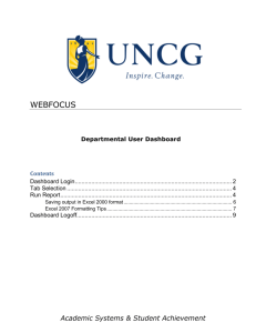 webfocus - Office of the Provost, UNCG
