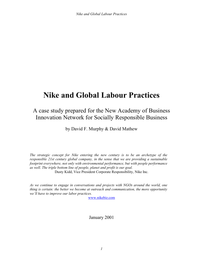 Nike and Global Labour Practices