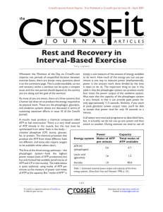 Rest and Recovery in Interval-Based Exercise