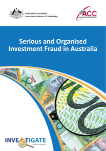 Serious and Organised Investment Fraud in Australia