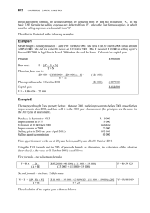 In the adjustment formula, the selling expenses are deducted from 'R