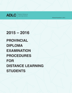 provincial diploma examination procedures for distance learning