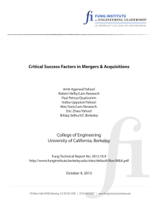 Critical Success Factors in Mergers & Acquisitions