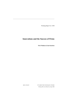 Innovations and the Success of Firms