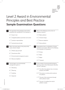Sample exam questions - The Chartered Institute of Environmental