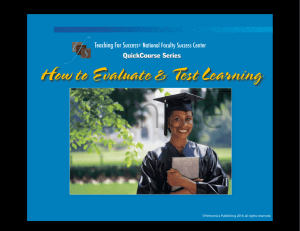 How to Test and Evaluate Learning