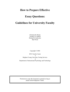 How to Prepare Effective Essay Questions: Guidelines for University