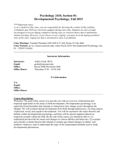 2410 Developmental Psychology Groh FS15